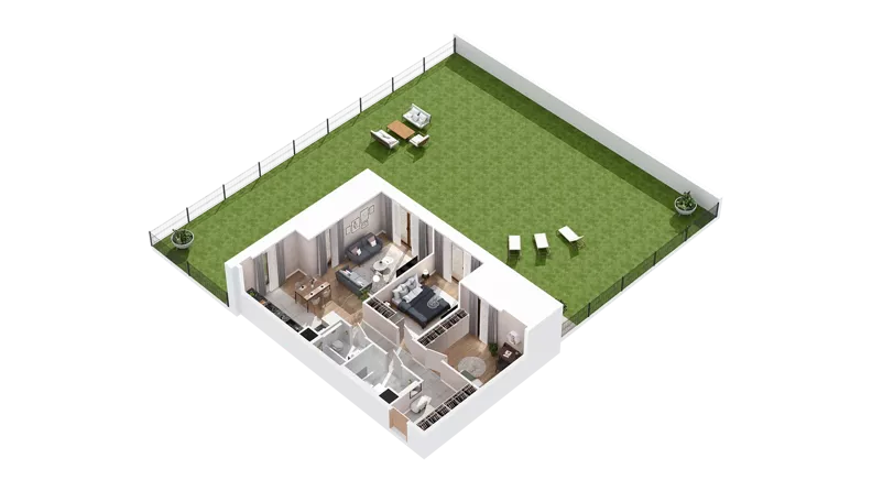3 pokoje, mieszkanie 70,65 m², parter, oferta nr 3.00.A04, Ogrody Andersa IV, Gliwice, Wojska Polskiego, ul. J. Sowińskiego