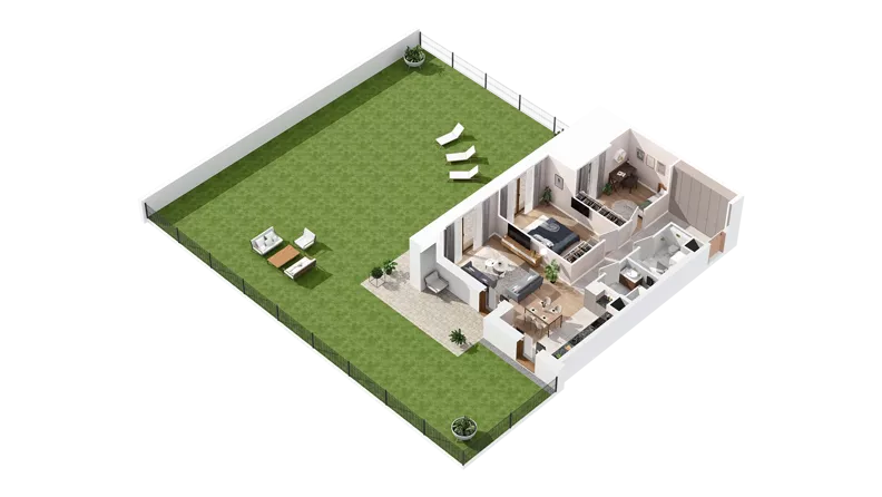 3 pokoje, mieszkanie 70,65 m², parter, oferta nr 3.00.A04, Ogrody Andersa IV, Gliwice, Wojska Polskiego, ul. J. Sowińskiego