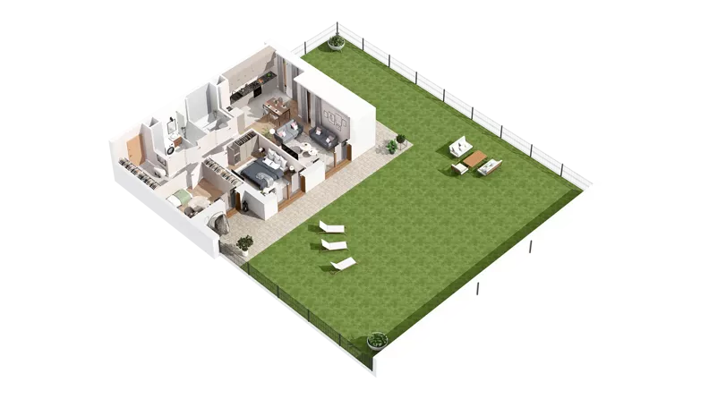 3 pokoje, mieszkanie 70,65 m², parter, oferta nr 3.00.A04, Ogrody Andersa IV, Gliwice, Wojska Polskiego, ul. J. Sowińskiego