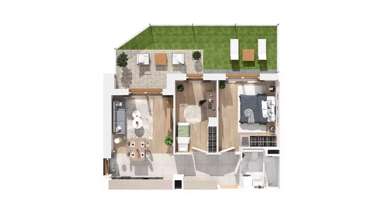 3 pokoje, mieszkanie 55,70 m², parter, oferta nr 3.00.C03, Ogrody Andersa IV, Gliwice, Wojska Polskiego, ul. J. Sowińskiego
