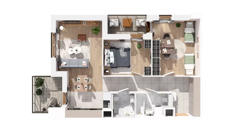 3 pokoje, mieszkanie 73,29 m², piętro 1, oferta nr 3.01.A11, Ogrody Andersa IV, Gliwice, Wojska Polskiego, ul. J. Sowińskiego
