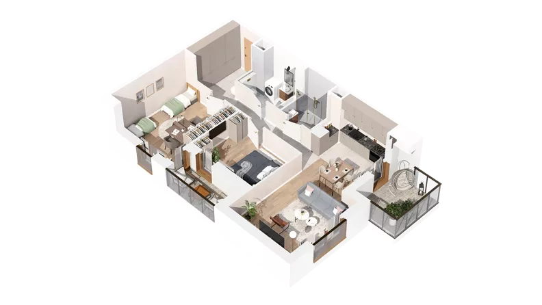 3 pokoje, mieszkanie 73,29 m², piętro 1, oferta nr 3.01.A11, Ogrody Andersa IV, Gliwice, Wojska Polskiego, ul. J. Sowińskiego