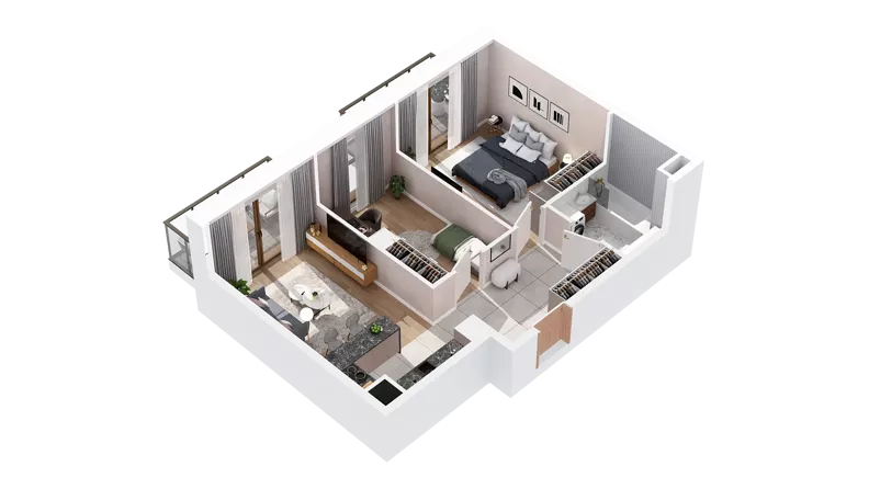 3 pokoje, mieszkanie 53,05 m², piętro 1, oferta nr 3.01.C06, Ogrody Andersa IV, Gliwice, Wojska Polskiego, ul. J. Sowińskiego