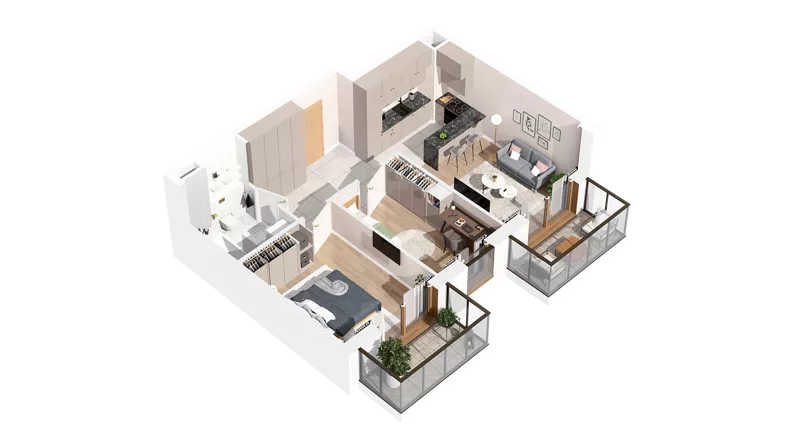 3 pokoje, mieszkanie 53,05 m², piętro 1, oferta nr 3.01.C06, Ogrody Andersa IV, Gliwice, Wojska Polskiego, ul. J. Sowińskiego