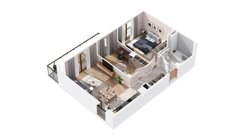 3 pokoje, mieszkanie 60,83 m², piętro 1, oferta nr 3.01.C07, Ogrody Andersa IV, Gliwice, Wojska Polskiego, ul. J. Sowińskiego