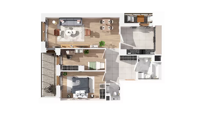 3 pokoje, mieszkanie 74,11 m², piętro 2, oferta nr 3.02.A16, Ogrody Andersa IV, Gliwice, Wojska Polskiego, ul. J. Sowińskiego
