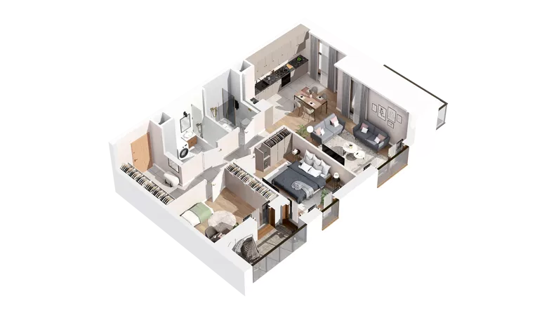 3 pokoje, mieszkanie 72,79 m², piętro 2, oferta nr 3.02.A19, Ogrody Andersa IV, Gliwice, Wojska Polskiego, ul. J. Sowińskiego