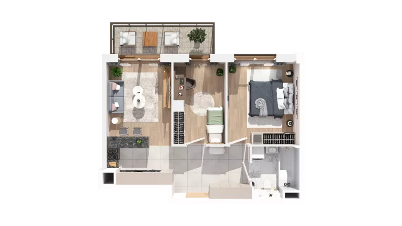 3 pokoje, mieszkanie 53,05 m², piętro 2, oferta nr 3.02.C10, Ogrody Andersa IV, Gliwice, Wojska Polskiego, ul. J. Sowińskiego