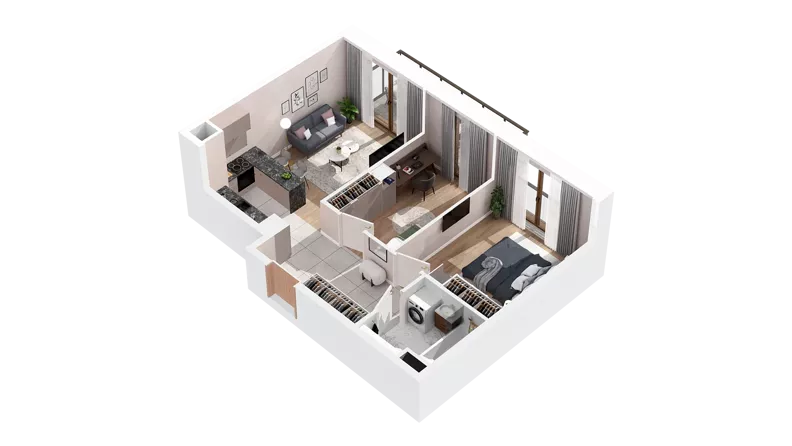 3 pokoje, mieszkanie 53,05 m², piętro 2, oferta nr 3.02.C10, Ogrody Andersa IV, Gliwice, Wojska Polskiego, ul. J. Sowińskiego