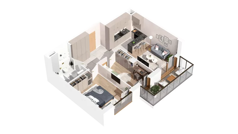 3 pokoje, mieszkanie 53,05 m², piętro 2, oferta nr 3.02.C10, Ogrody Andersa IV, Gliwice, Wojska Polskiego, ul. J. Sowińskiego