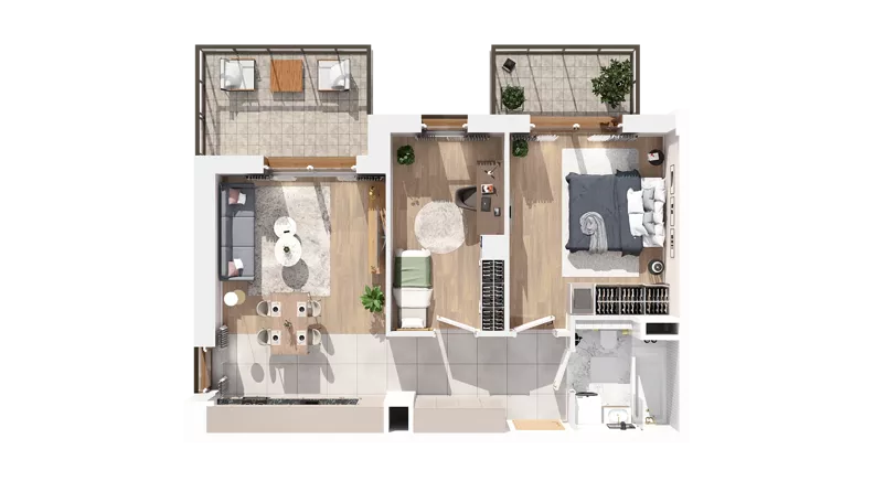 3 pokoje, mieszkanie 57,58 m², piętro 2, oferta nr 3.02.C11, Ogrody Andersa IV, Gliwice, Wojska Polskiego, ul. J. Sowińskiego