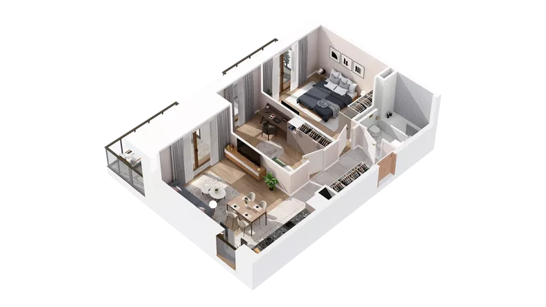 3 pokoje, mieszkanie 57,58 m², piętro 2, oferta nr 3.02.C11, Ogrody Andersa IV, Gliwice, Wojska Polskiego, ul. J. Sowińskiego