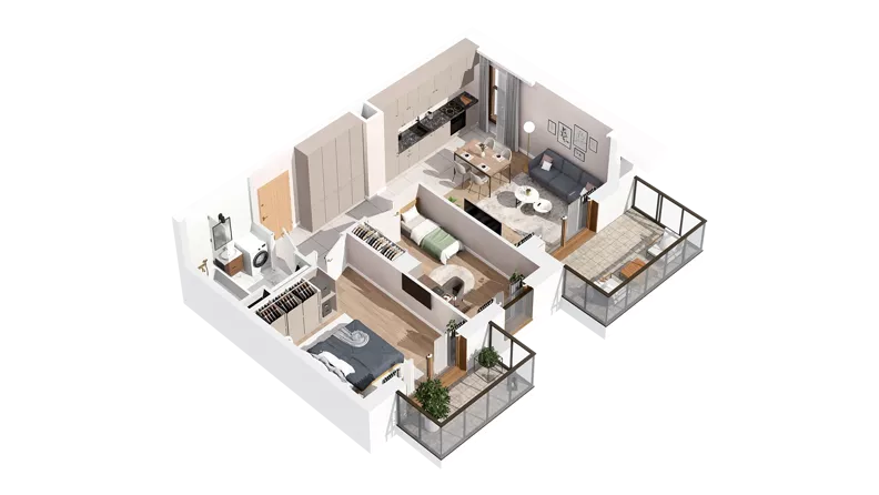 3 pokoje, mieszkanie 57,58 m², piętro 2, oferta nr 3.02.C11, Ogrody Andersa IV, Gliwice, Wojska Polskiego, ul. J. Sowińskiego