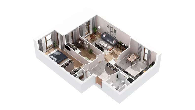 3 pokoje, mieszkanie 77,51 m², piętro 3, oferta nr 3.03.A24, Ogrody Andersa IV, Gliwice, Wojska Polskiego, ul. J. Sowińskiego