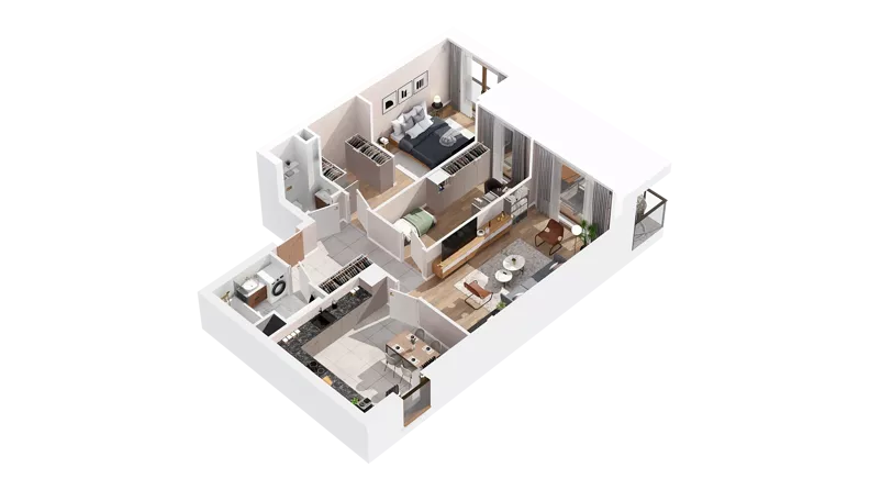 3 pokoje, mieszkanie 77,51 m², piętro 3, oferta nr 3.03.A24, Ogrody Andersa IV, Gliwice, Wojska Polskiego, ul. J. Sowińskiego