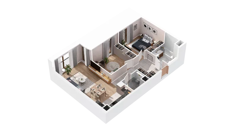 3 pokoje, mieszkanie 69,10 m², piętro 3, oferta nr 3.03.A26, Ogrody Andersa IV, Gliwice, Wojska Polskiego, ul. J. Sowińskiego