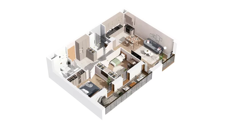 3 pokoje, mieszkanie 69,10 m², piętro 3, oferta nr 3.03.A26, Ogrody Andersa IV, Gliwice, Wojska Polskiego, ul. J. Sowińskiego