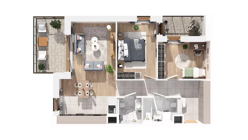 3 pokoje, mieszkanie 72,79 m², piętro 3, oferta nr 3.03.A27, Ogrody Andersa IV, Gliwice, Wojska Polskiego, ul. J. Sowińskiego
