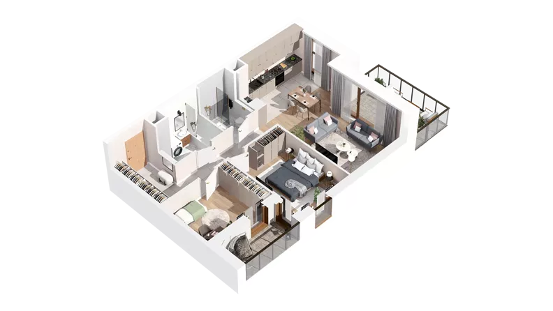 3 pokoje, mieszkanie 72,79 m², piętro 3, oferta nr 3.03.A27, Ogrody Andersa IV, Gliwice, Wojska Polskiego, ul. J. Sowińskiego