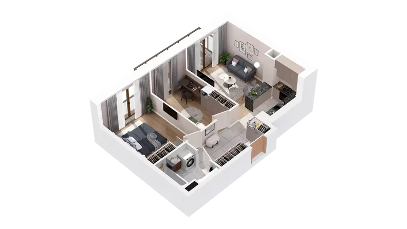 3 pokoje, mieszkanie 53,36 m², piętro 3, oferta nr 3.03.B09, Ogrody Andersa IV, Gliwice, Wojska Polskiego, ul. J. Sowińskiego