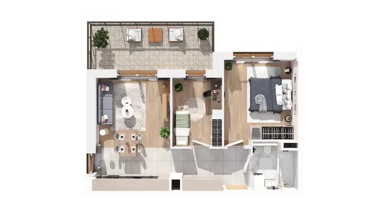 3 pokoje, mieszkanie 55,33 m², piętro 3, oferta nr 3.03.C15, Ogrody Andersa IV, Gliwice, Wojska Polskiego, ul. J. Sowińskiego