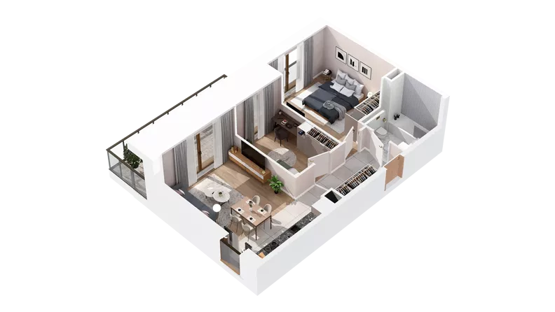 3 pokoje, mieszkanie 55,33 m², piętro 3, oferta nr 3.03.C15, Ogrody Andersa IV, Gliwice, Wojska Polskiego, ul. J. Sowińskiego