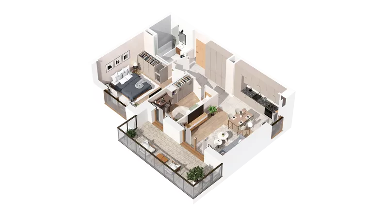3 pokoje, mieszkanie 55,33 m², piętro 3, oferta nr 3.03.C15, Ogrody Andersa IV, Gliwice, Wojska Polskiego, ul. J. Sowińskiego