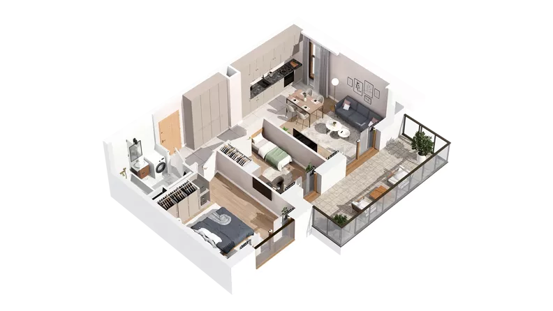 3 pokoje, mieszkanie 55,33 m², piętro 3, oferta nr 3.03.C15, Ogrody Andersa IV, Gliwice, Wojska Polskiego, ul. J. Sowińskiego