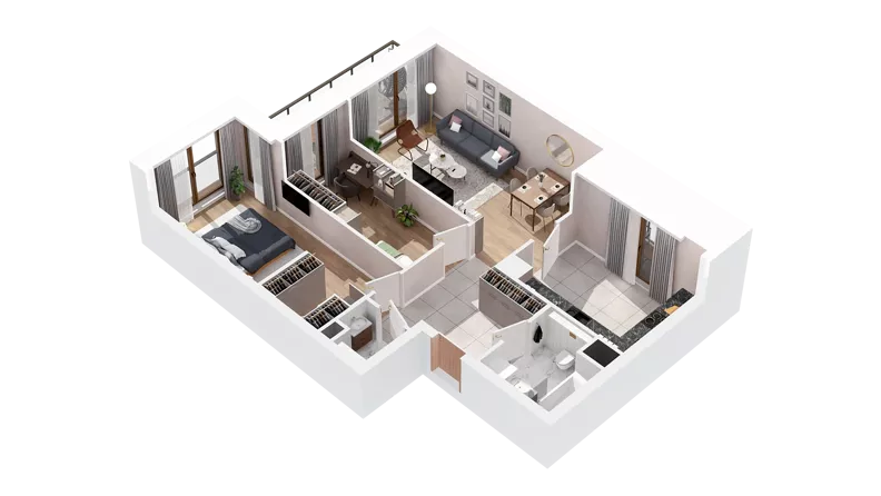 3 pokoje, mieszkanie 73,52 m², piętro 4, oferta nr 3.04.A32, Ogrody Andersa IV, Gliwice, Wojska Polskiego, ul. J. Sowińskiego