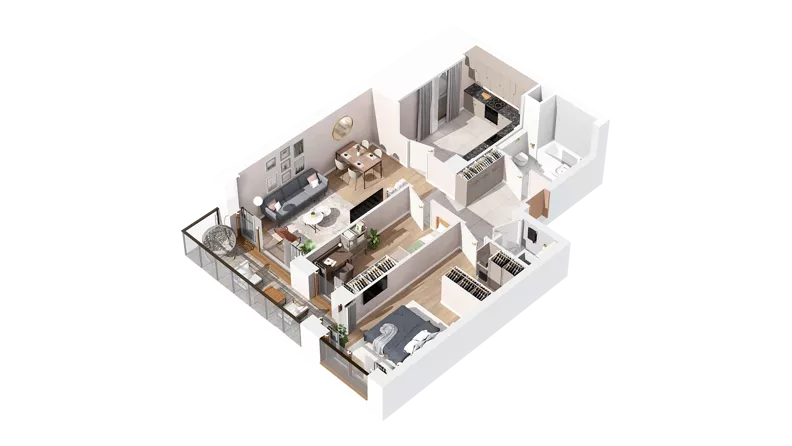 3 pokoje, mieszkanie 73,52 m², piętro 4, oferta nr 3.04.A32, Ogrody Andersa IV, Gliwice, Wojska Polskiego, ul. J. Sowińskiego