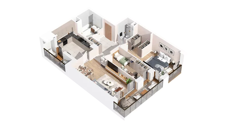 3 pokoje, mieszkanie 73,52 m², piętro 4, oferta nr 3.04.A32, Ogrody Andersa IV, Gliwice, Wojska Polskiego, ul. J. Sowińskiego