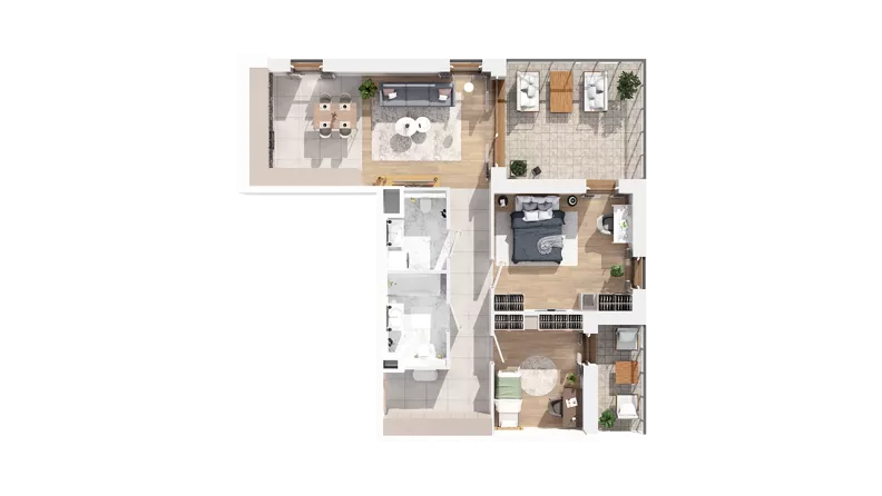 3 pokoje, mieszkanie 73,56 m², piętro 4, oferta nr 2.04.A23, Ogrody Andersa IV, Gliwice, Wojska Polskiego, ul. J. Sowińskiego