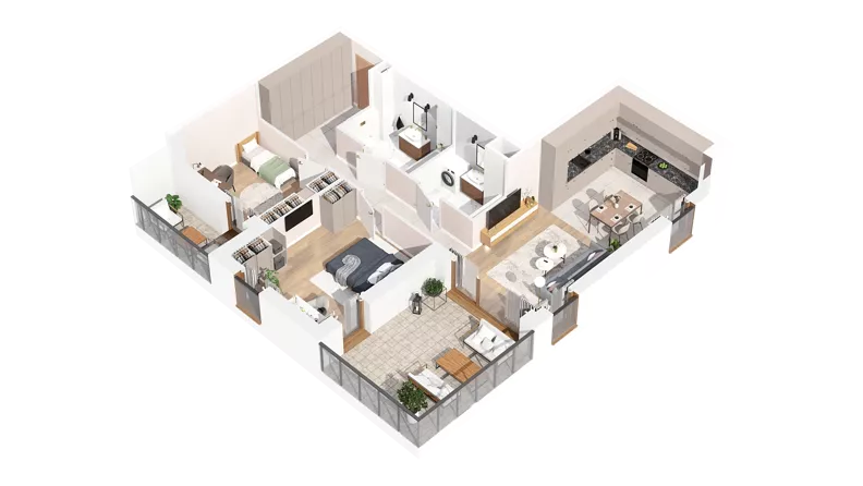 3 pokoje, mieszkanie 73,56 m², piętro 4, oferta nr 2.04.A23, Ogrody Andersa IV, Gliwice, Wojska Polskiego, ul. J. Sowińskiego