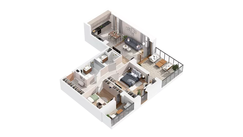 3 pokoje, mieszkanie 73,56 m², piętro 4, oferta nr 2.04.A23, Ogrody Andersa IV, Gliwice, Wojska Polskiego, ul. J. Sowińskiego