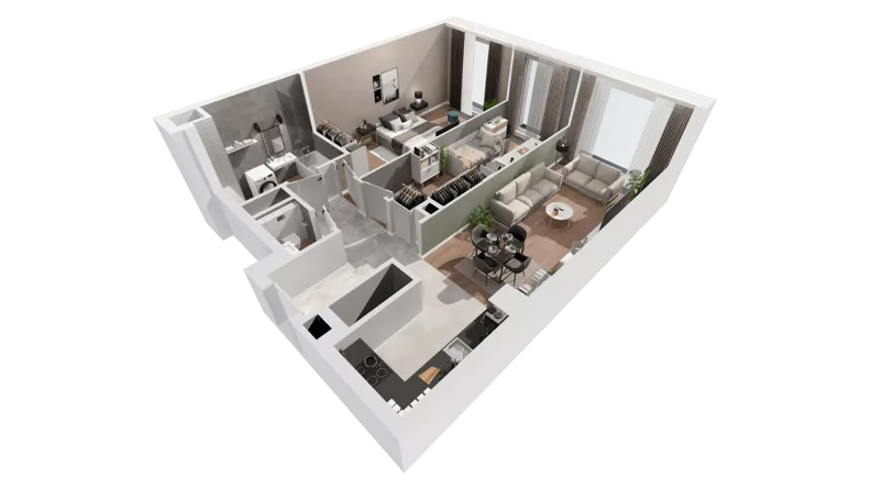 3 pokoje, apartament 70,92 m², piętro 28, oferta nr B-28-222B, ATAL Olimpijska, Katowice, Bogucice, ul. Olimpijska / al. Korfantego