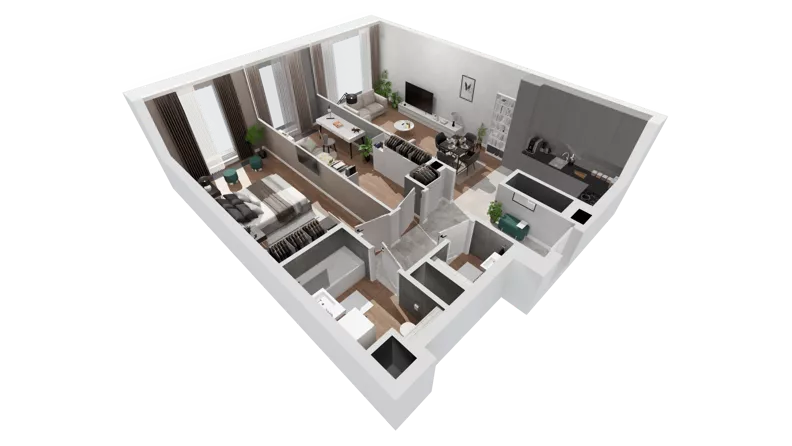 3 pokoje, apartament 70,92 m², piętro 28, oferta nr B-28-222B, ATAL Olimpijska, Katowice, Bogucice, ul. Olimpijska / al. Korfantego