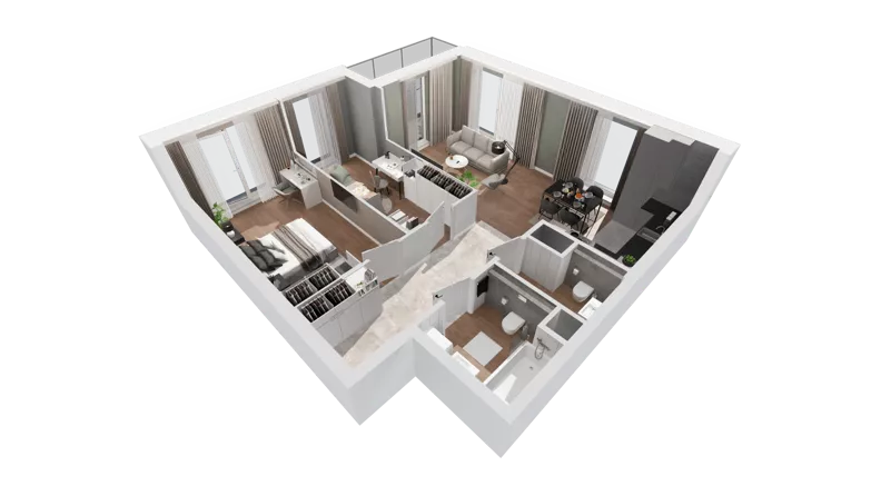 3 pokoje, apartament 73,98 m², piętro 18, oferta nr C-18-205C, ATAL Olimpijska, Katowice, Śródmieście, Bogucice, ul. Olimpijska / al. Korfantego