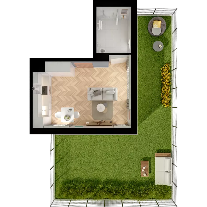3 pokoje, mieszkanie 63,49 m², parter, oferta nr 19.3, ATAL Jasieny II, Gdańsk, Jasień, ul. Stężycka