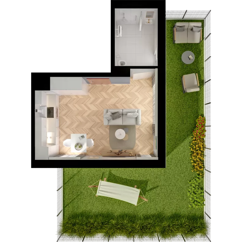 3 pokoje, mieszkanie 63,49 m², parter, oferta nr 21.3, ATAL Jasieny II, Gdańsk, Jasień, ul. Stężycka