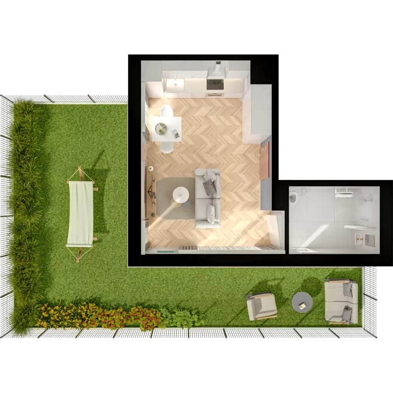 3 pokoje, mieszkanie 63,49 m², parter, oferta nr 23.3, ATAL Jasieny II, Gdańsk, Jasień, ul. Stężycka