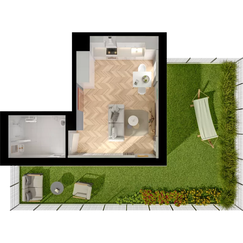 3 pokoje, mieszkanie 63,49 m², parter, oferta nr 24.3, ATAL Jasieny II, Gdańsk, Jasień, ul. Stężycka