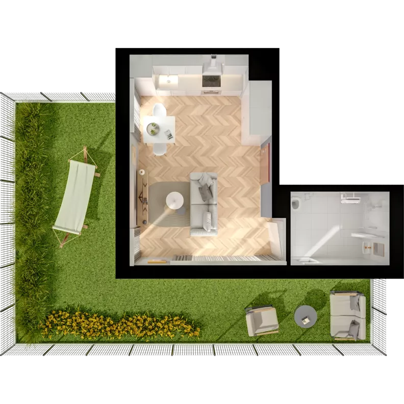 3 pokoje, mieszkanie 63,49 m², parter, oferta nr 25.3, ATAL Jasieny II, Gdańsk, Jasień, ul. Stężycka