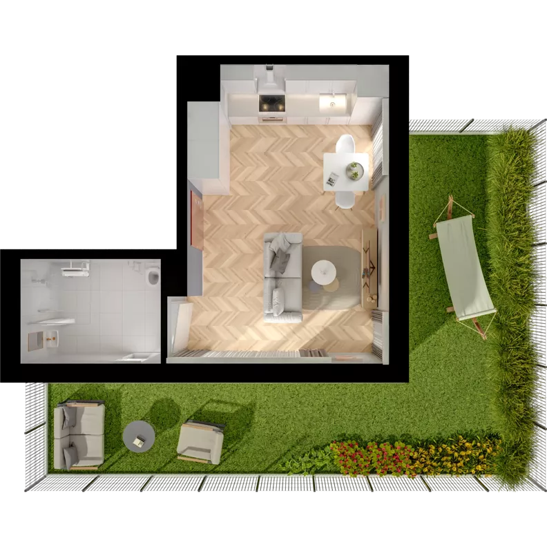 3 pokoje, mieszkanie 63,49 m², parter, oferta nr 28.3, ATAL Jasieny II, Gdańsk, Jasień, ul. Stężycka