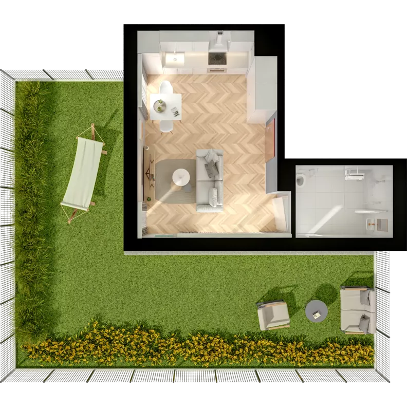 3 pokoje, mieszkanie 63,49 m², parter, oferta nr 32.3, ATAL Jasieny II, Gdańsk, Jasień, ul. Stężycka