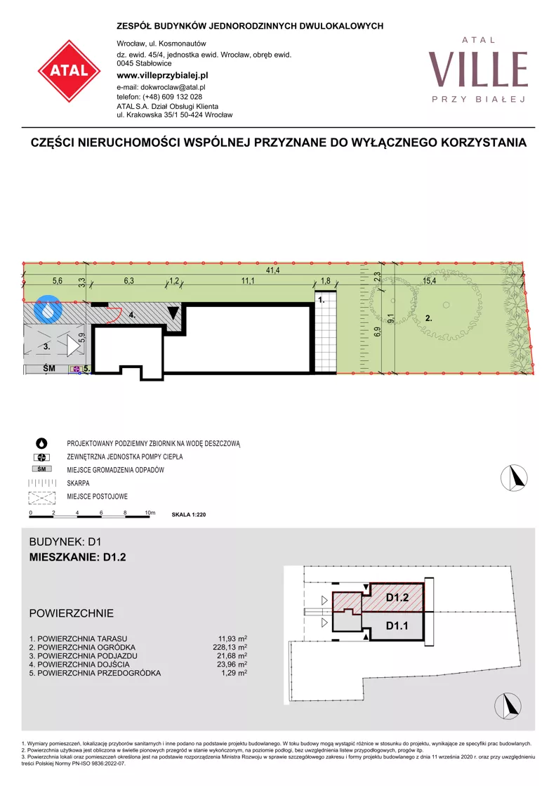 Dom 122,41 m², oferta nr D1.2, ATAL Ville przy Białej, Wrocław, Leśnica, Stabłowice, ul. Biała