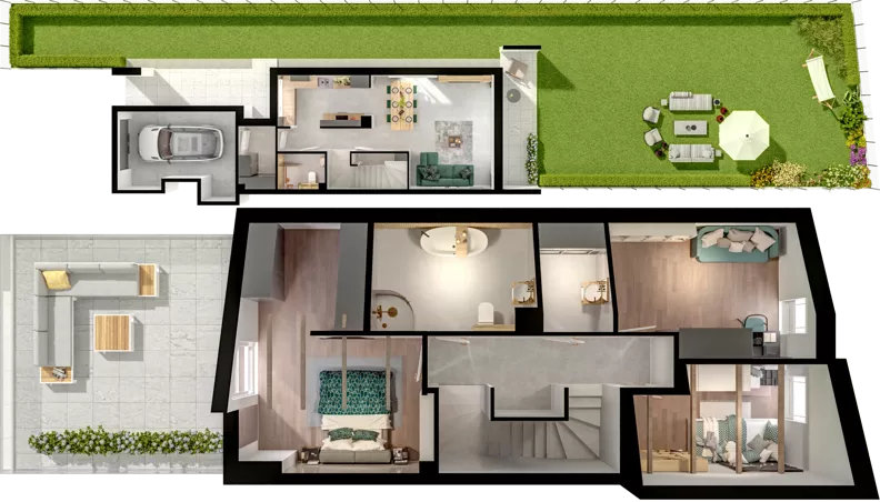 Dom 122,41 m², oferta nr D1.2, ATAL Ville przy Białej, Wrocław, Leśnica, Stabłowice, ul. Biała