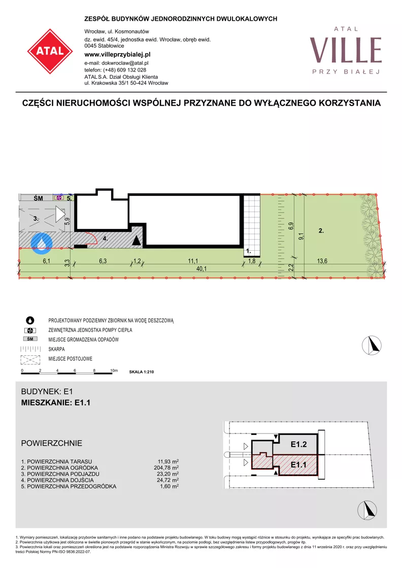 Dom 123,09 m², oferta nr E1.1, ATAL Ville przy Białej, Wrocław, Leśnica, Stabłowice, ul. Biała
