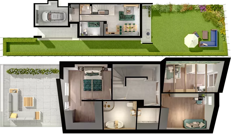 Dom 123,09 m², oferta nr E1.1, ATAL Ville przy Białej, Wrocław, Leśnica, Stabłowice, ul. Biała