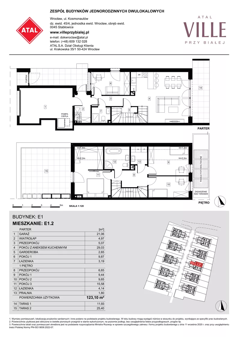 Dom 123,10 m², oferta nr E1.2, ATAL Ville przy Białej, Wrocław, Leśnica, Stabłowice, ul. Biała