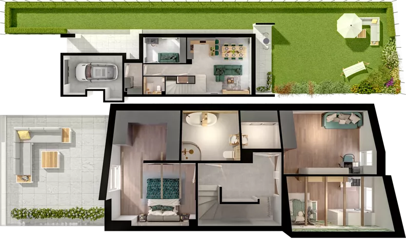 Dom 123,10 m², oferta nr E1.2, ATAL Ville przy Białej, Wrocław, Leśnica, Stabłowice, ul. Biała